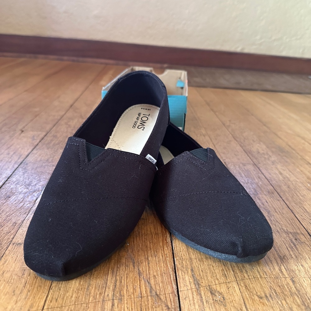 TOMS Black Slip-On Shoes
